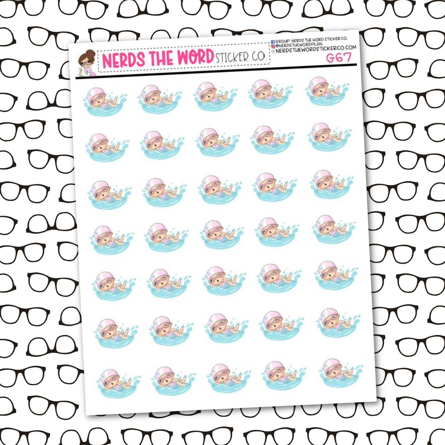 Nora Swimming Sticker Sheet