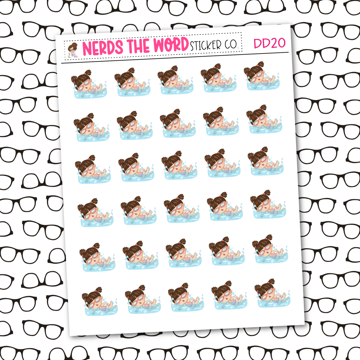 DeeDee Swimming Sticker Sheet