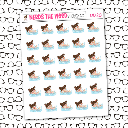 DeeDee Swimming Sticker Sheet