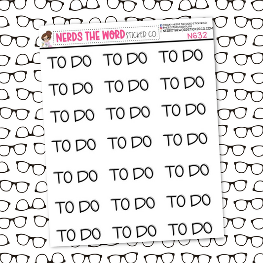 To Do Hand Lettered Sticker Sheet