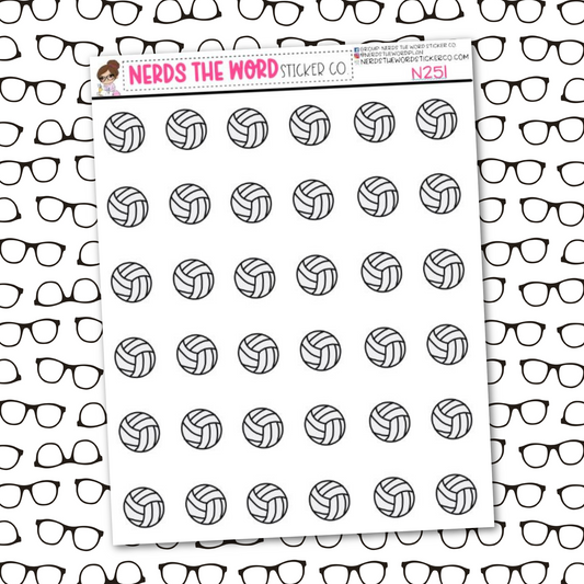 Volleyball Icon Sticker Sheet