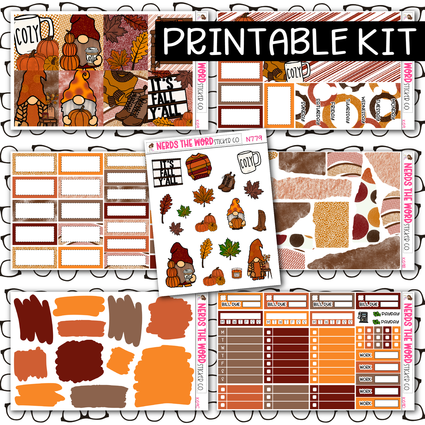 PRINTABLE Fall Most Of All Weekly Kit - Choose your Size