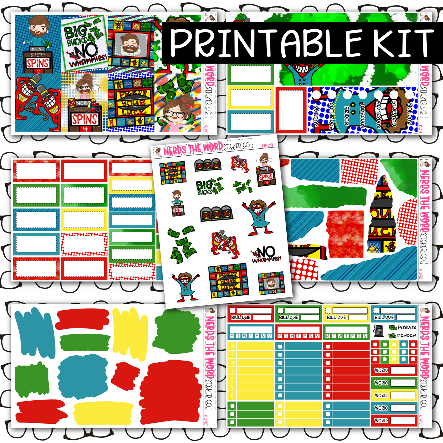 PRINTABLE Whammy Weekly Kit - Choose your Size