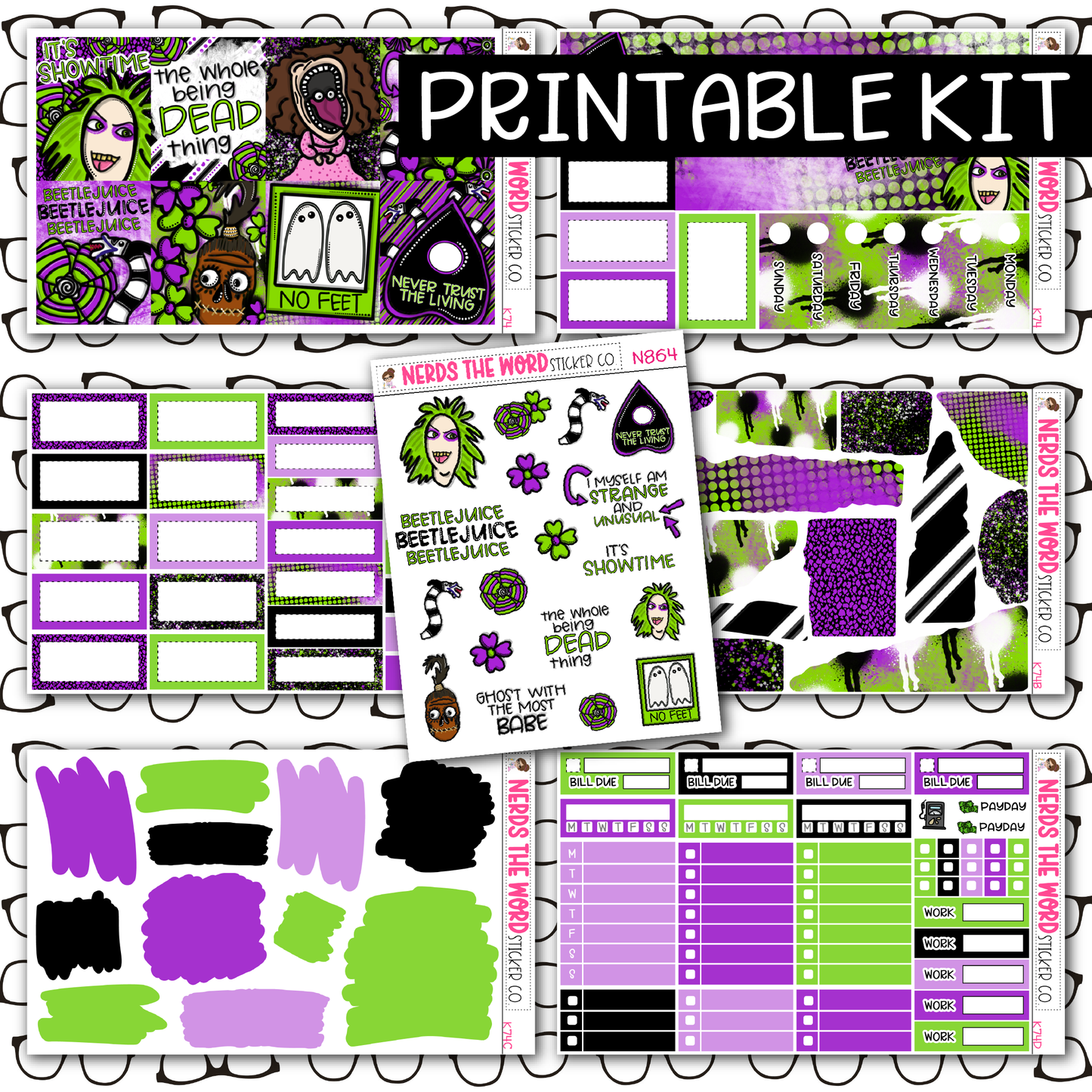 PRINTABLE Bug Man Weekly Kit - Choose your Size