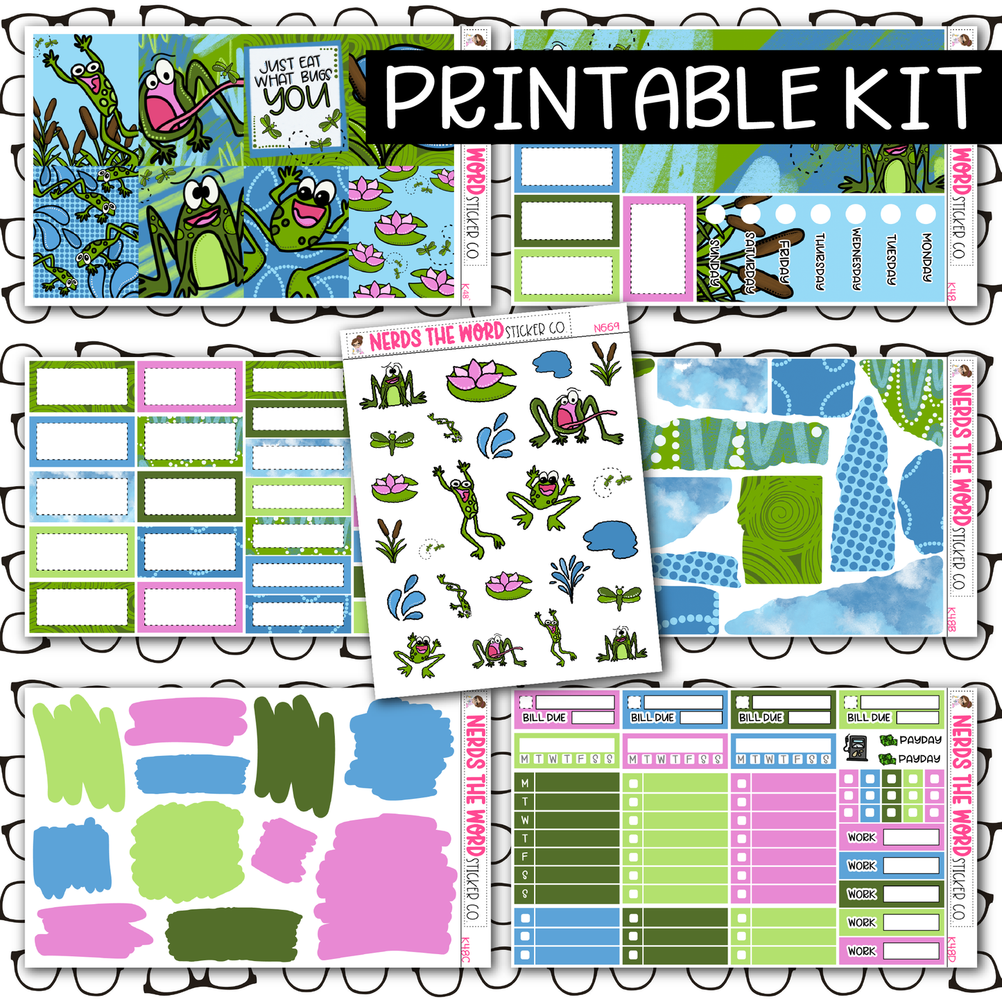 PRINTABLE Eat What Bugs You Weekly Kit - Choose your Size