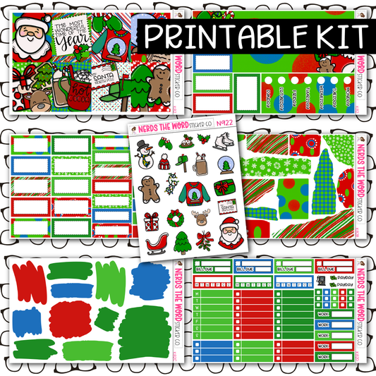 PRINTABLE Cute Christmas Weekly Kit - Choose your Size