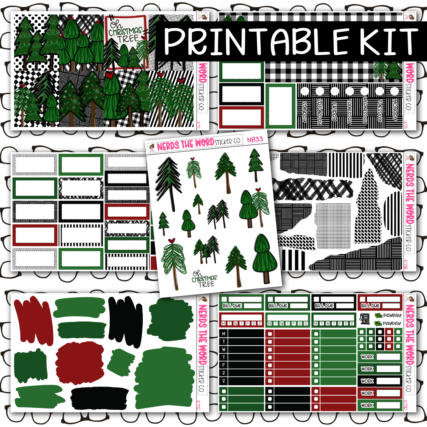 PRINTABLE Oh Christmas Tree Weekly Kit - Choose your Size