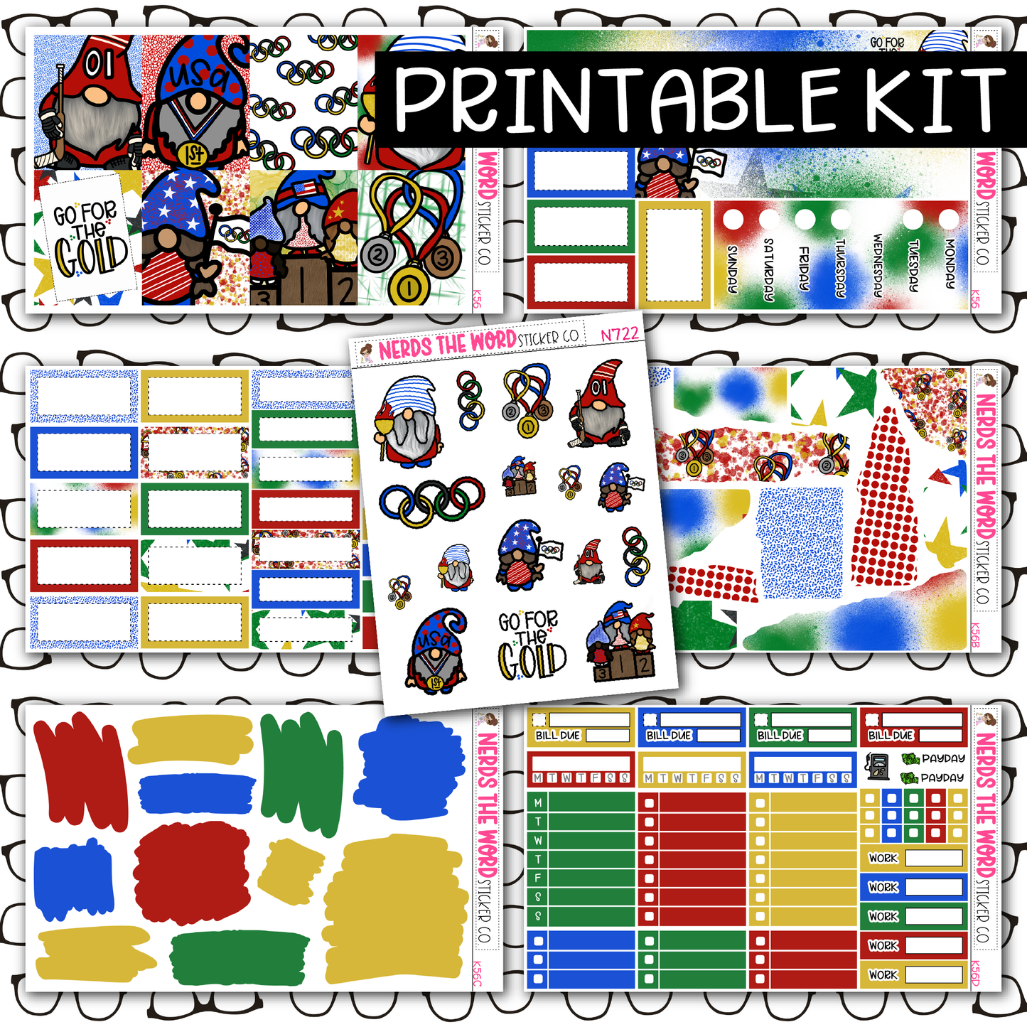 PRINTABLE Summer Games Weekly Kit - Choose your Size