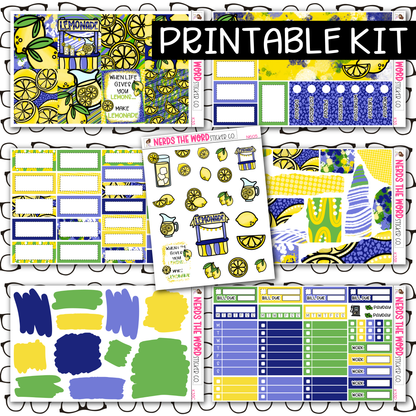 PRINTABLE Lemonade Weekly Kit - Choose your Size