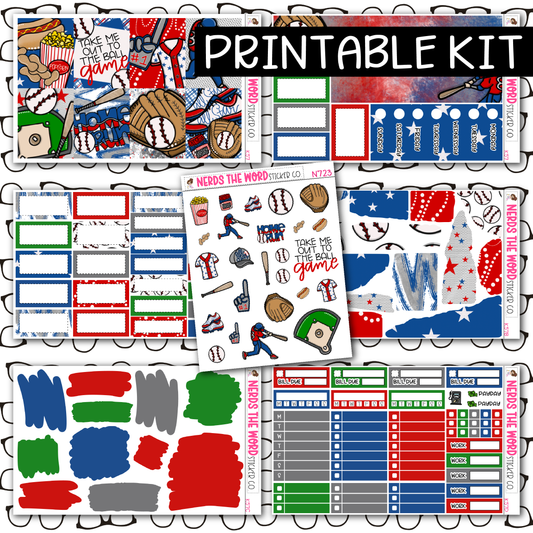 PRINTABLE Take Me Out To The Ball Game Weekly Kit - Choose your Size
