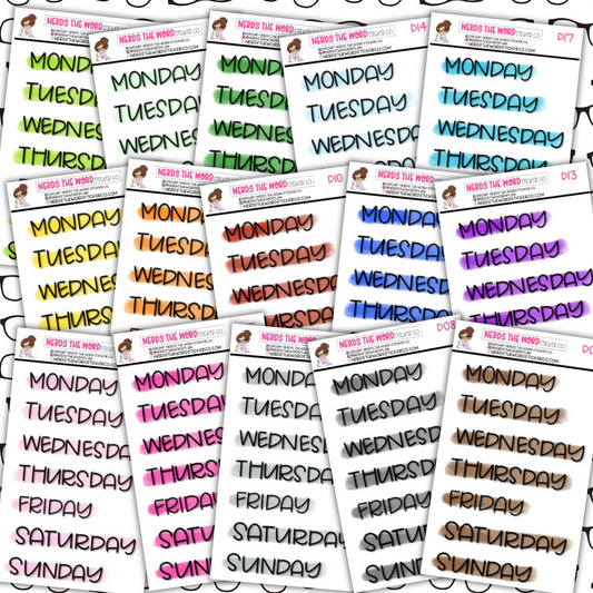 Watercolor Date Cover Sticker Sheets - You Choose