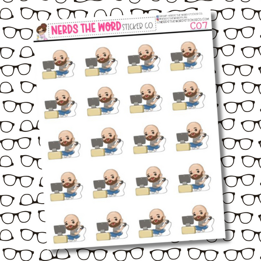 Chris Gamer Character Sticker Sheet