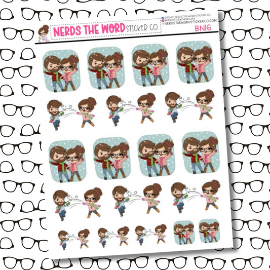 Bill & Nora Winter Fun Sticker Sheet