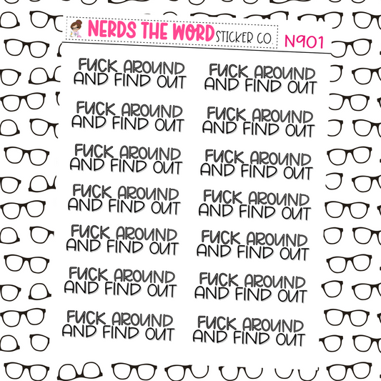 F*ck Around & Find Out Hand Lettered Planner Stickers