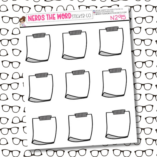 B&W Sticky Notes Sticker Sheet