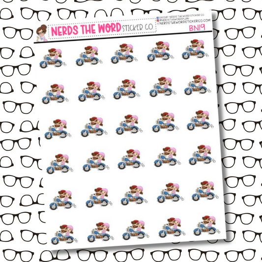 Bill & Nora Motorcycle Sticker Sheet