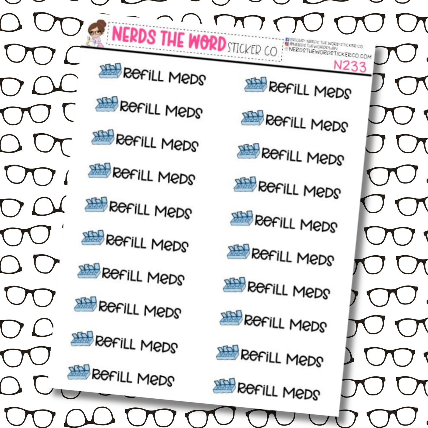 Refill Med Boxes Sticker Sheet