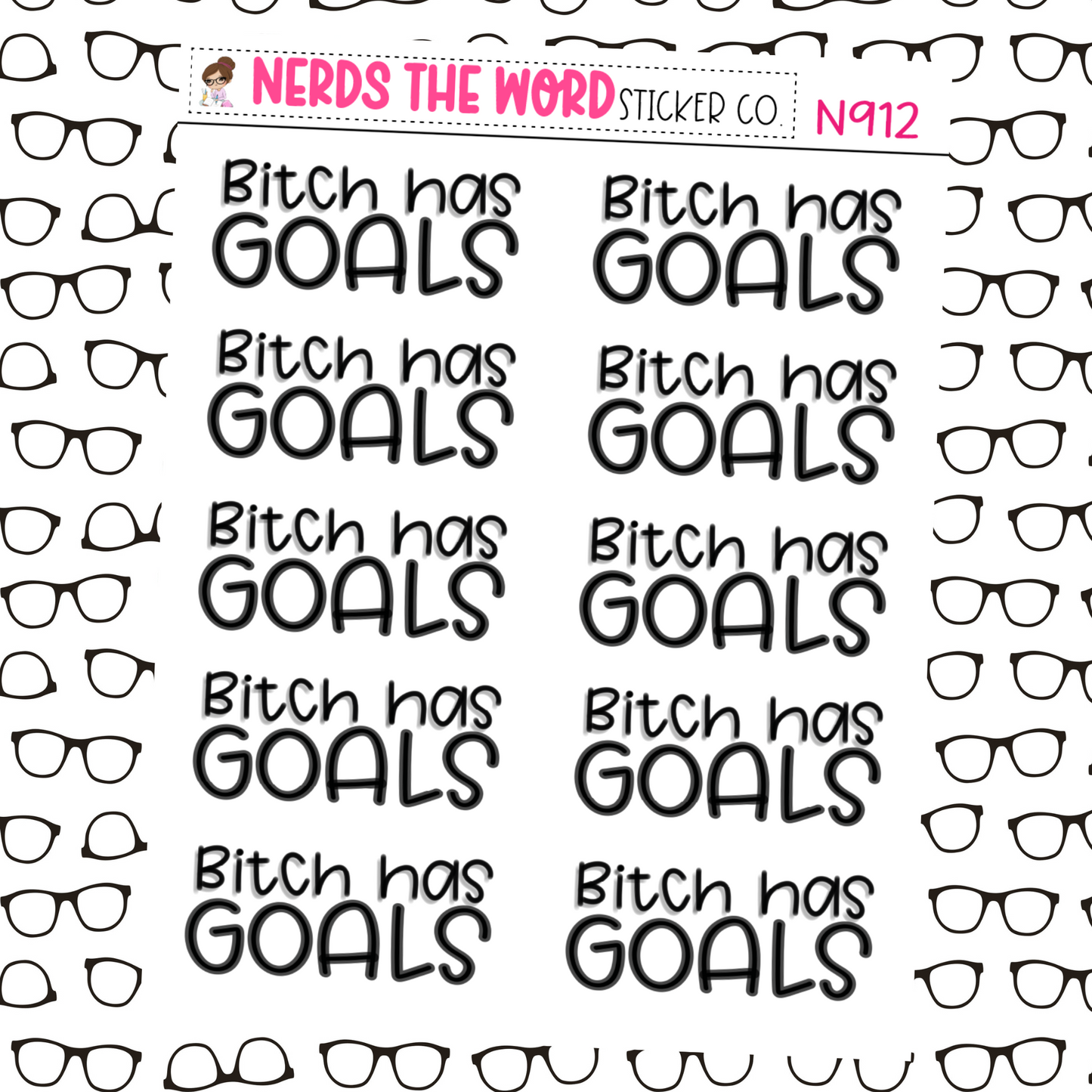 B*tch Has Goals Hand Lettered Planner Stickers