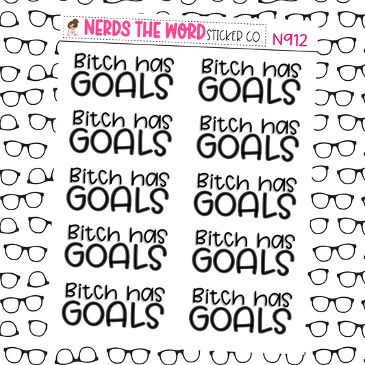 B*tch Has Goals Hand Lettered Planner Stickers