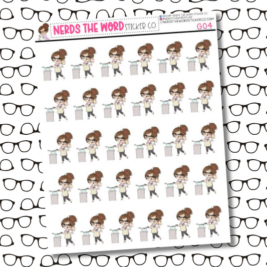 Nora Mom Life Character Sticker Sheet