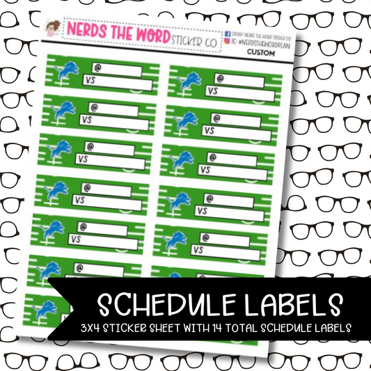 Custom Football Schedule Game Labels