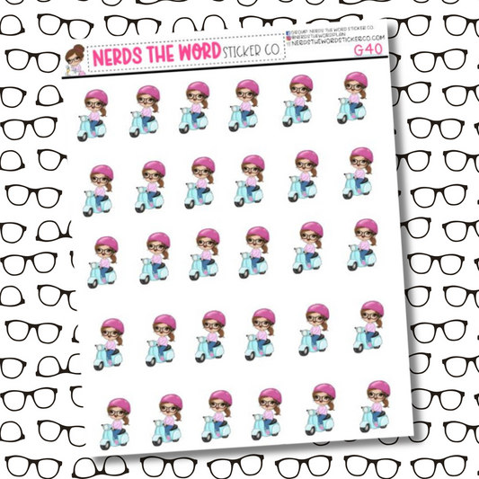 Nora Moped Character Sticker Sheet