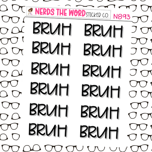 BRUH Hand Lettered Planner Stickers