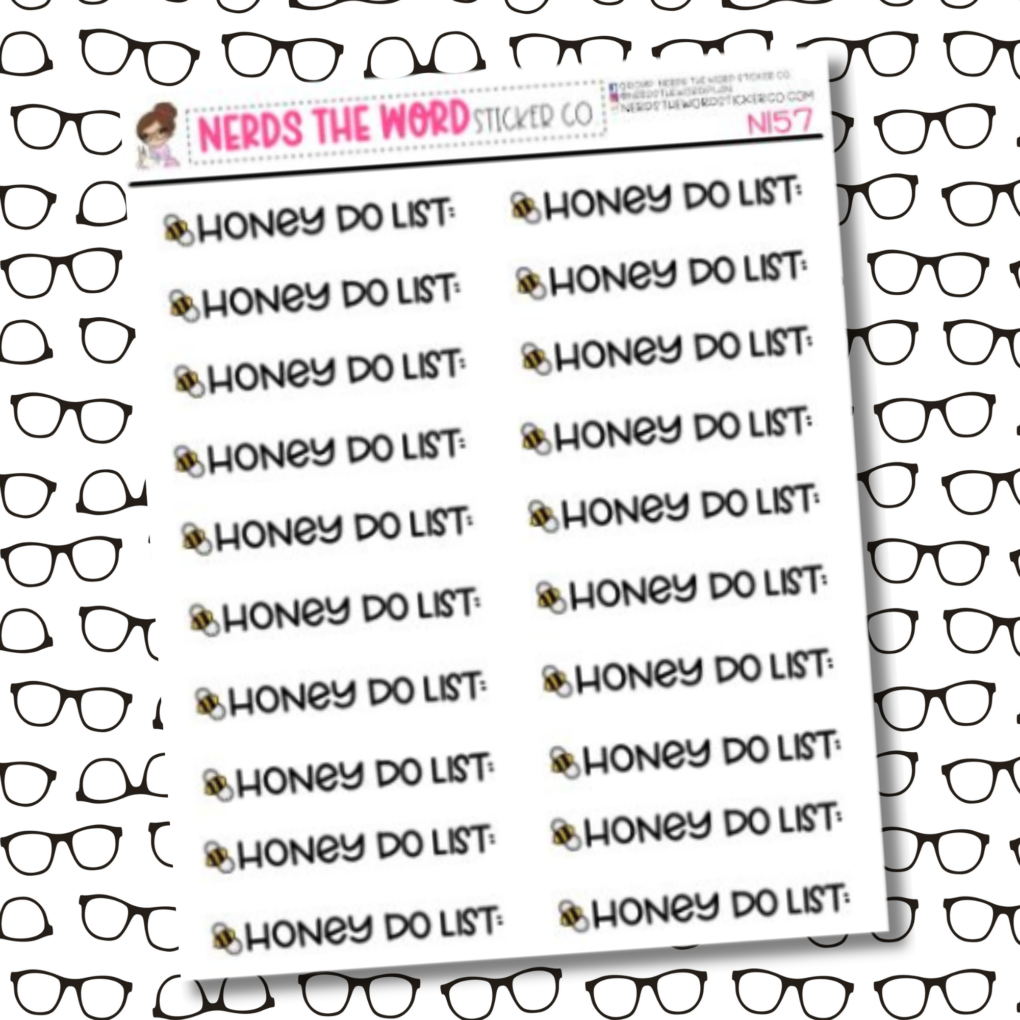 Regular Sticker Honey Do List Sticker Sheet – Nerds The Word Sticker Co.