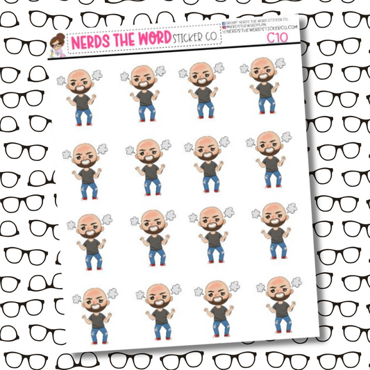 Chris Angry Character Sticker Sheet