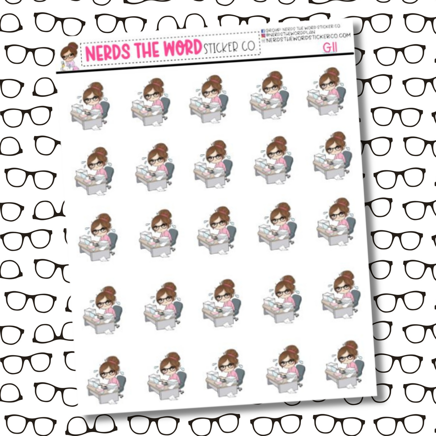 Nora Working Character Sticker Sheet