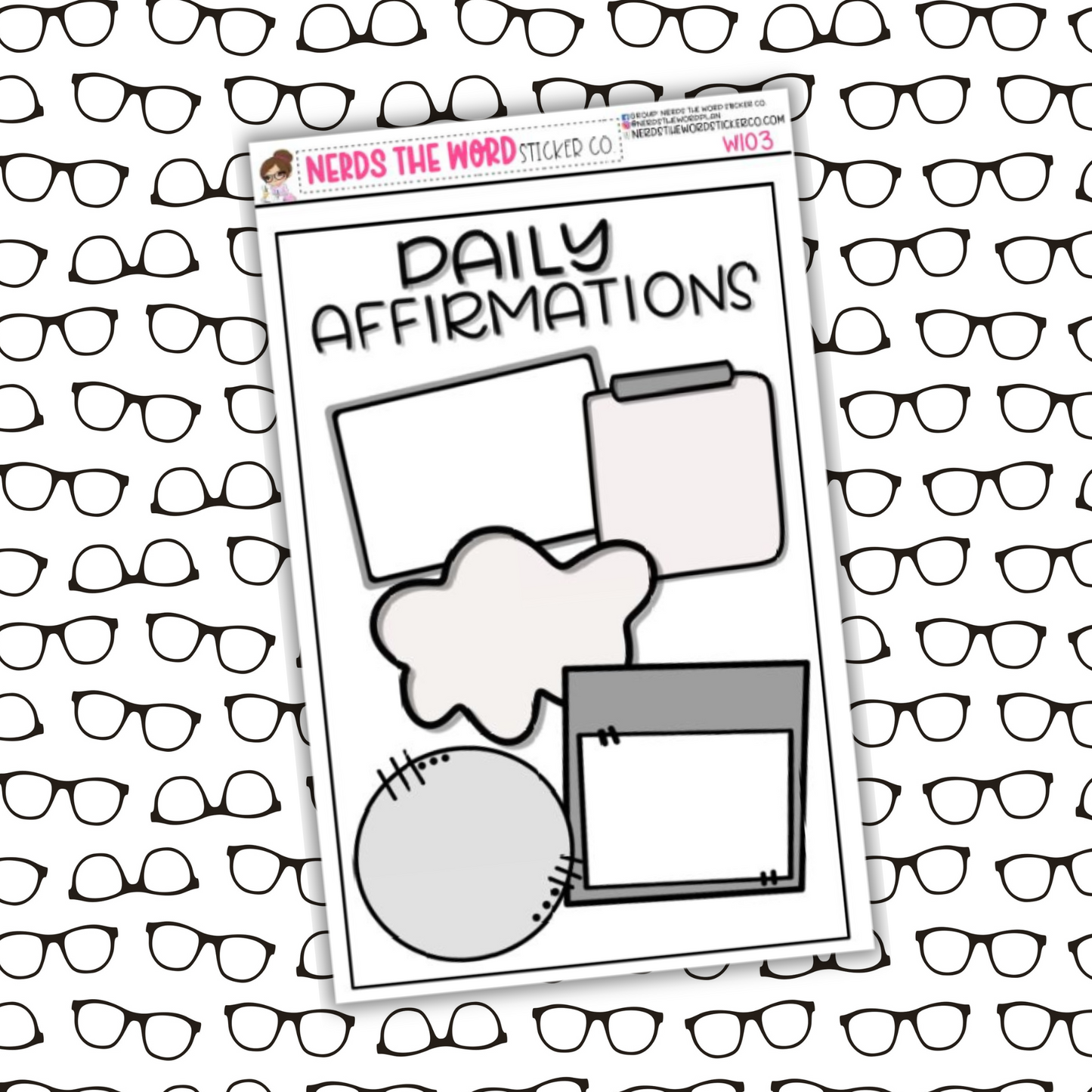 FULL SHEET Daily Affirmations Sticker Sheet