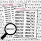 Practice Hand Lettered Sticker Sheet