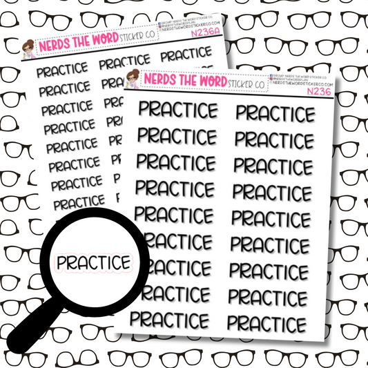 Practice Hand Lettered Sticker Sheet