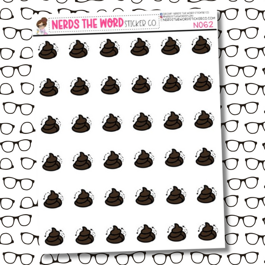 Poop Icon Sticker Sheet