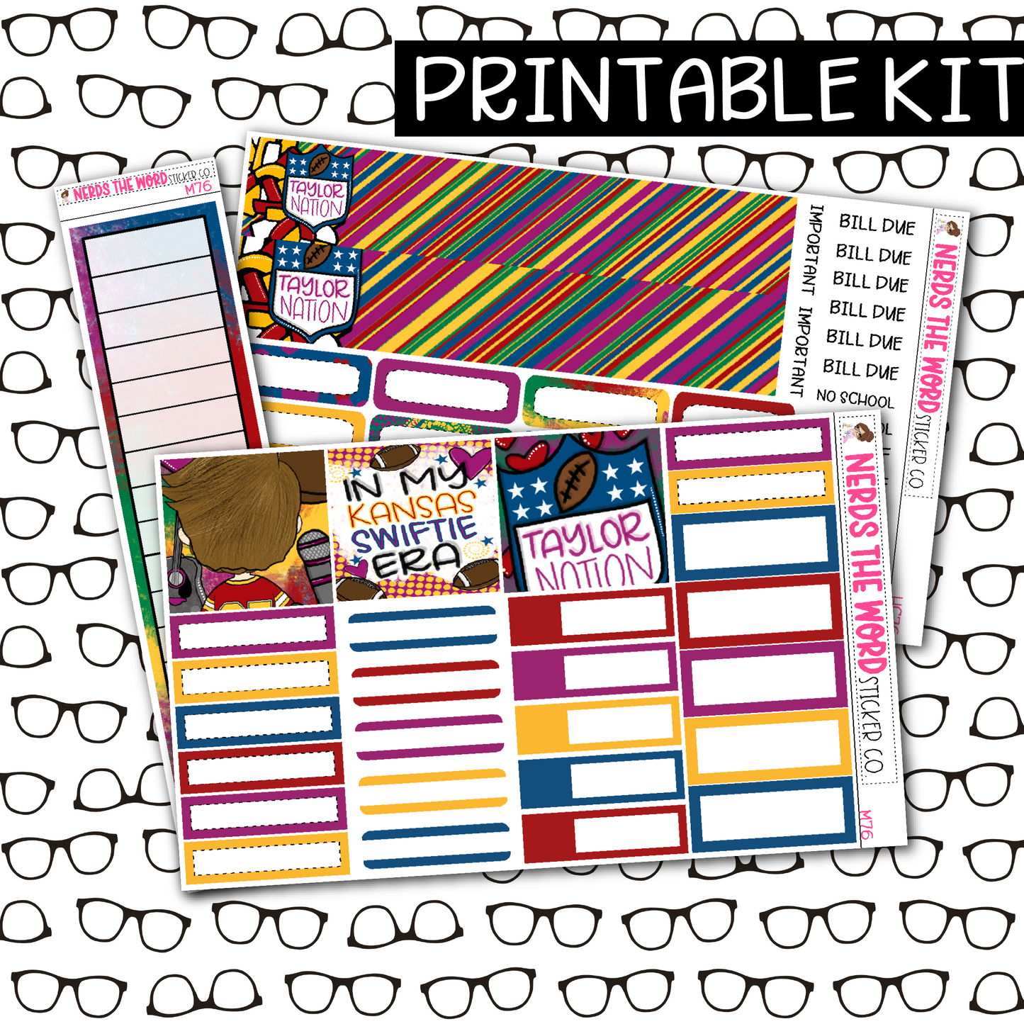 PRINTABLE Taylors Boyfriend Monthly Kit - Choose your Size