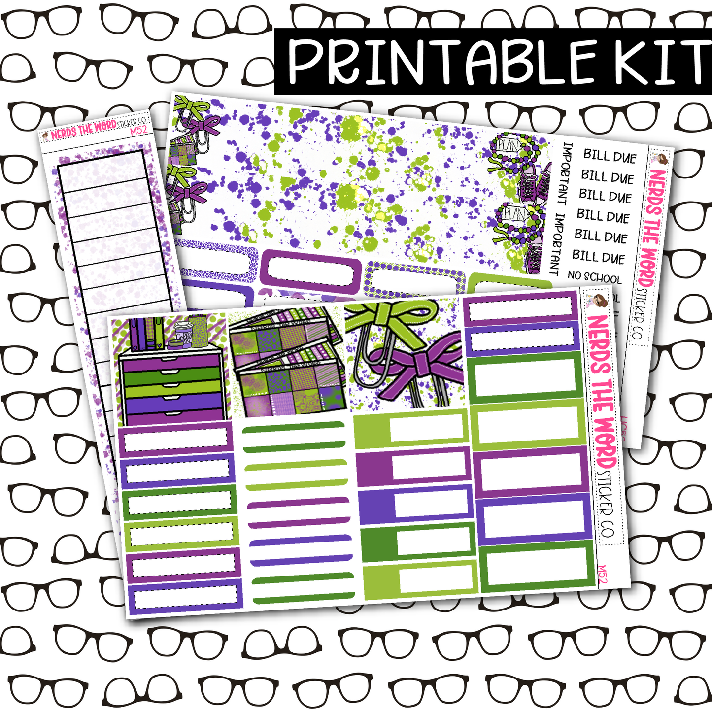 PRINTABLE Planner Monthly Kit - Choose your Size