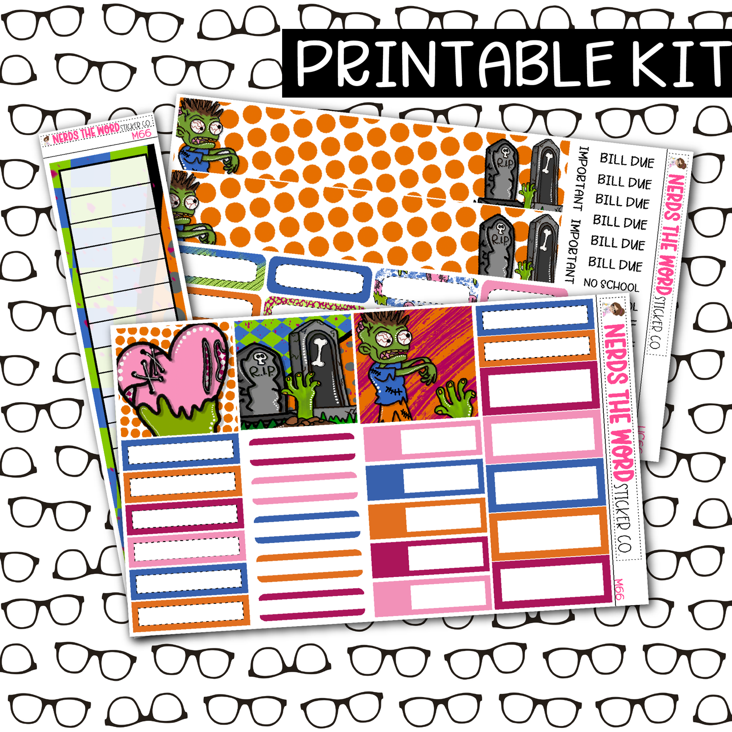 PRINTABLE Brains Monthly Kit - Choose your Size