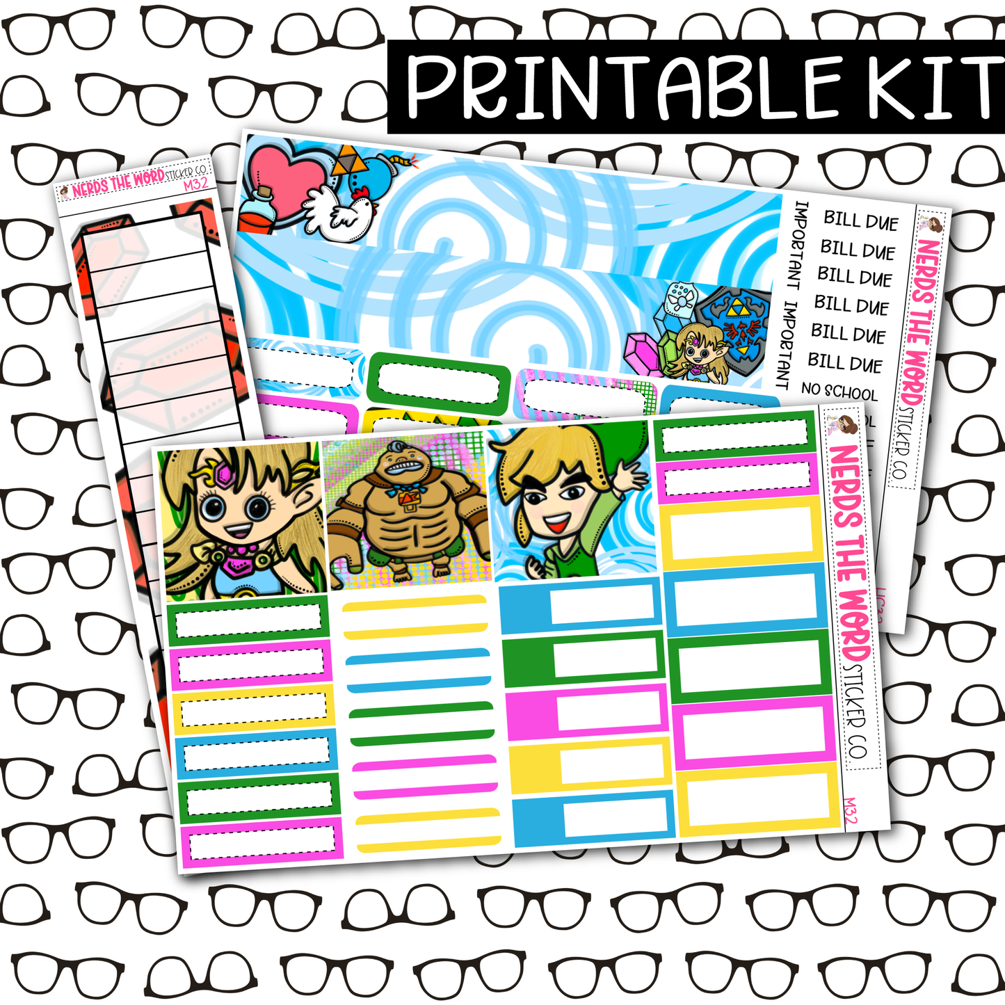 PRINTABLE Link Monthly Kit - Choose your Size