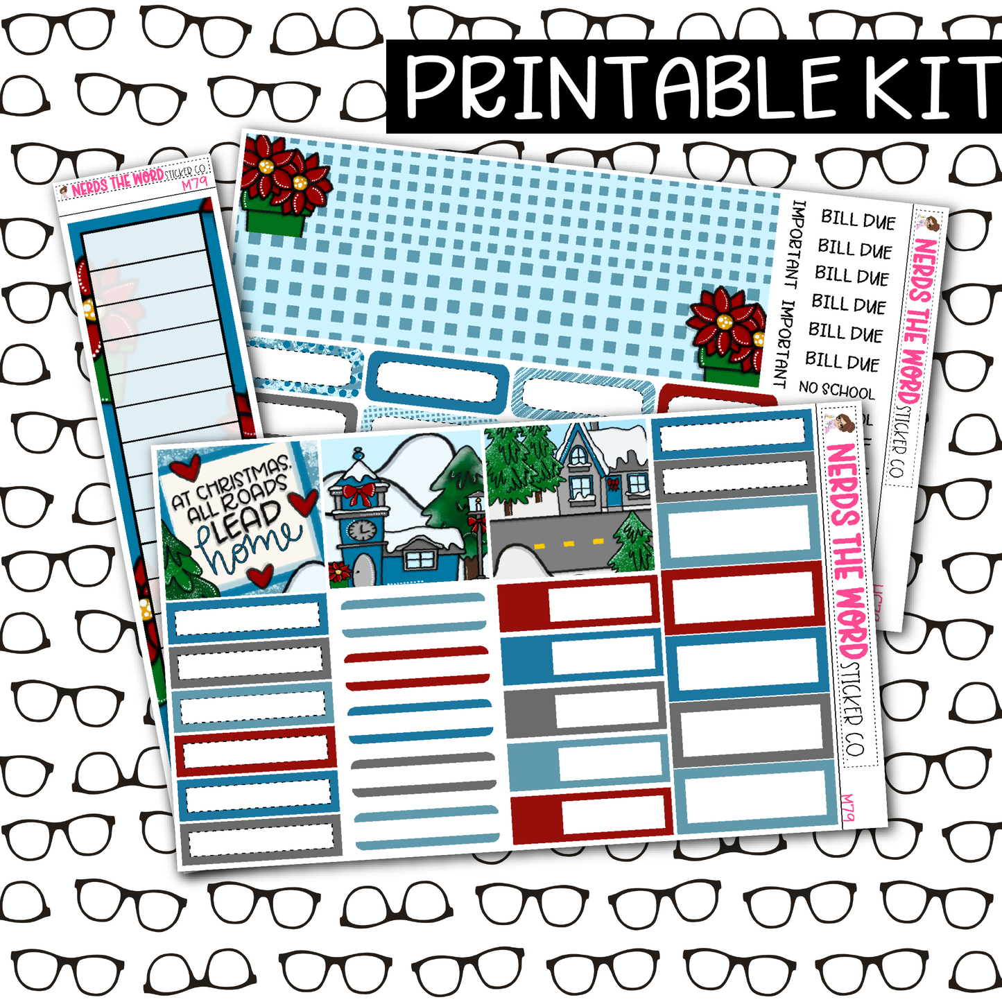 PRINTABLE Christmas Village Monthly Kit - Choose your Size