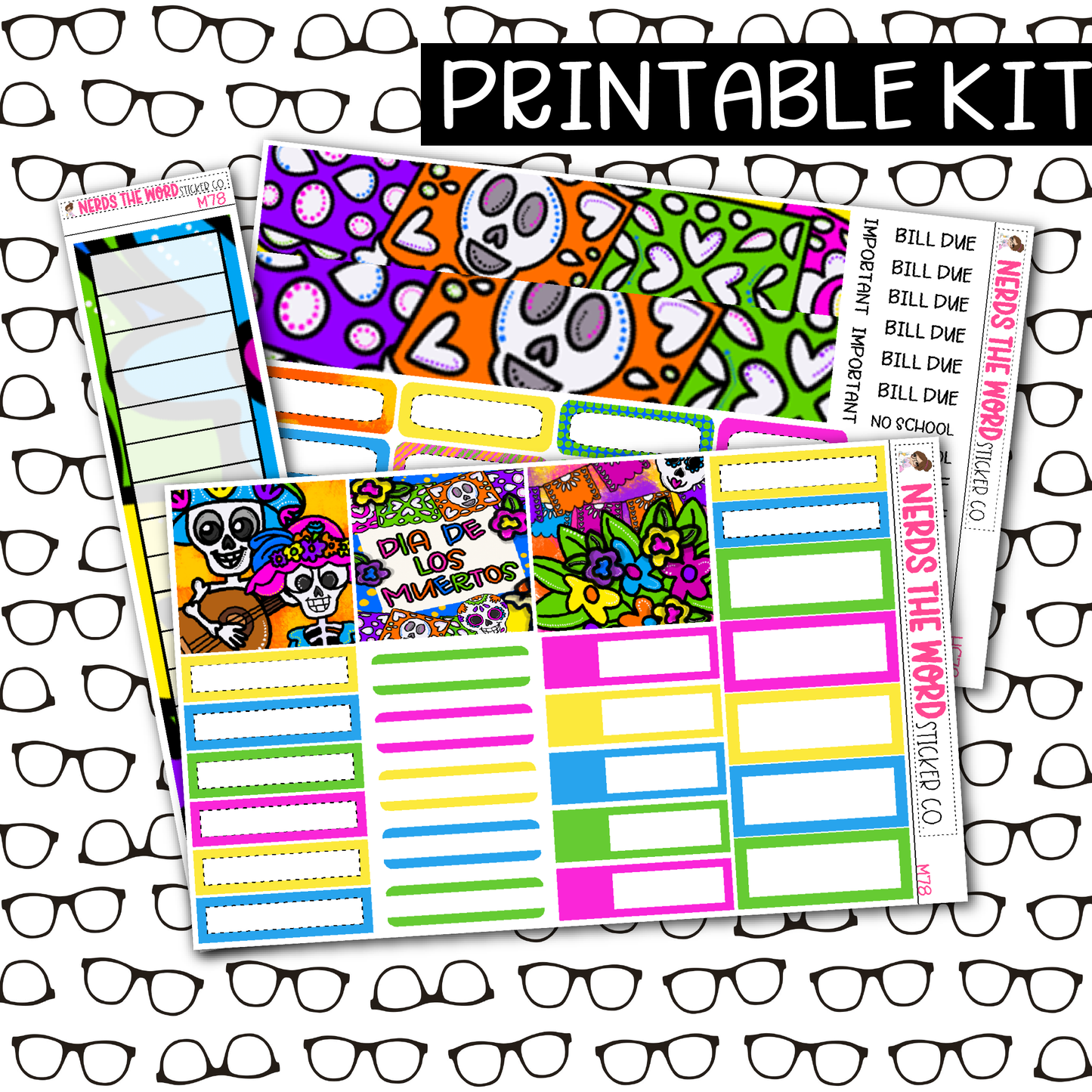 PRINTABLE Day of the Dead Monthly Kit - Choose your Size