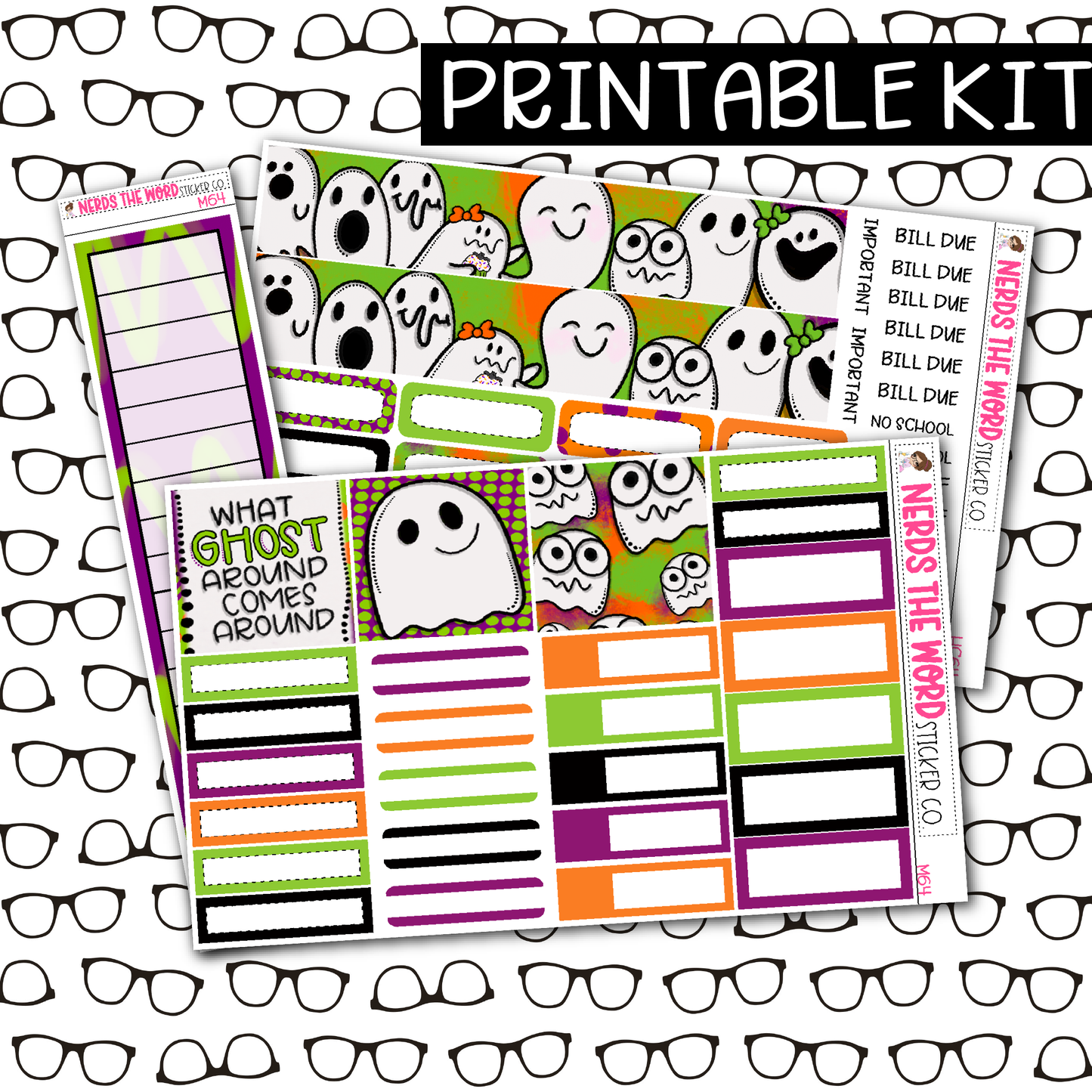 PRINTABLE Ghost Karma Monthly Kit - Choose your Size