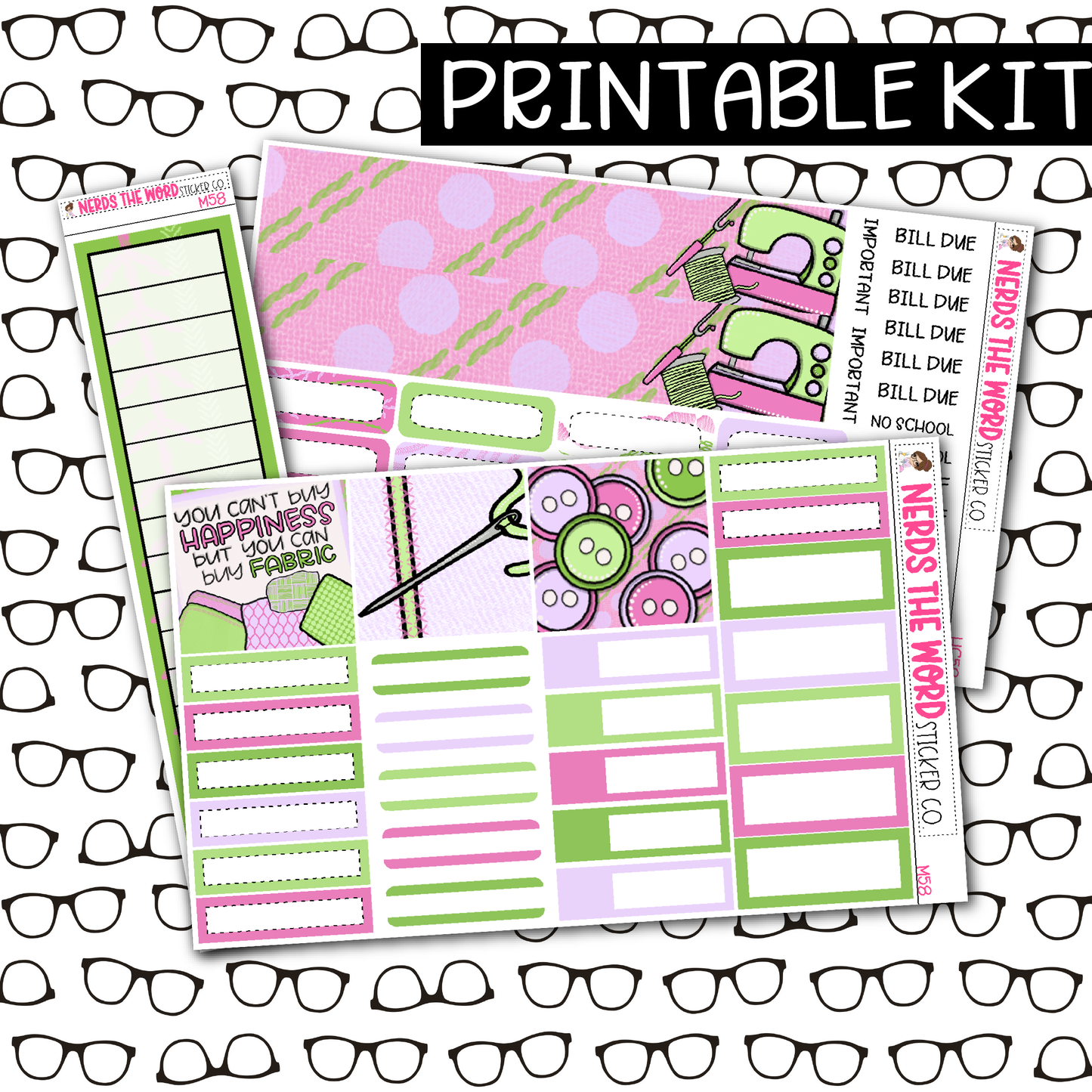 PRINTABLE Sewing Monthly Kit - Choose your Size