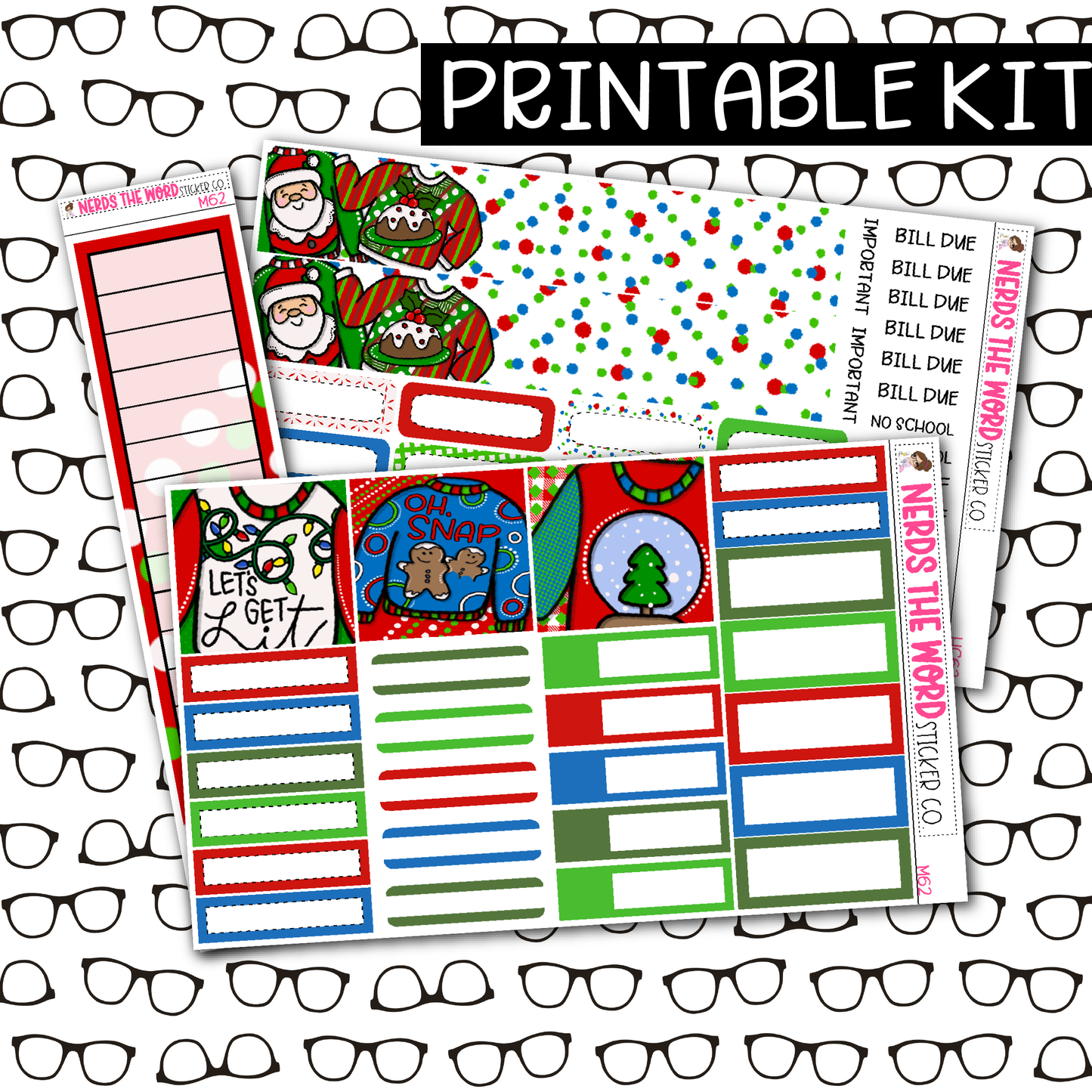 PRINTABLE Ugly Sweater Monthly Kit - Choose your Size