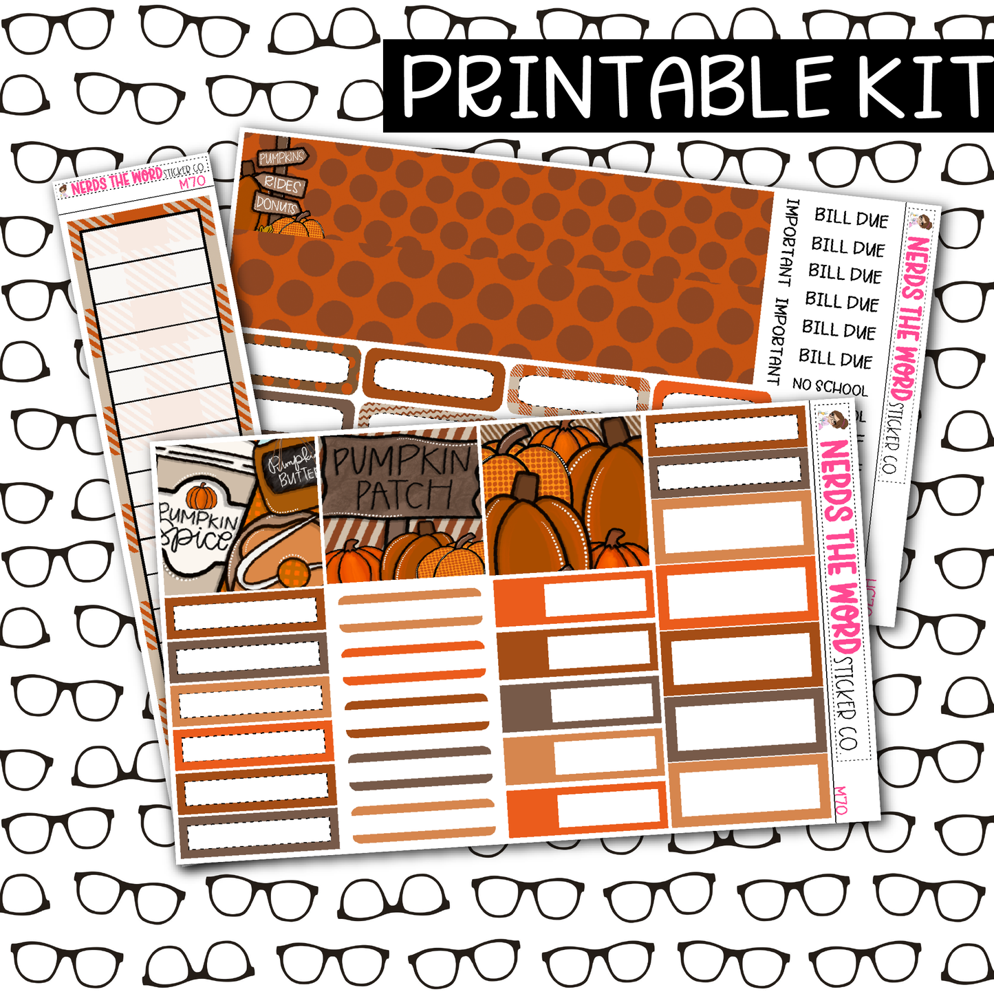 PRINTABLE Pumpkin Patch Monthly Kit - Choose your Size