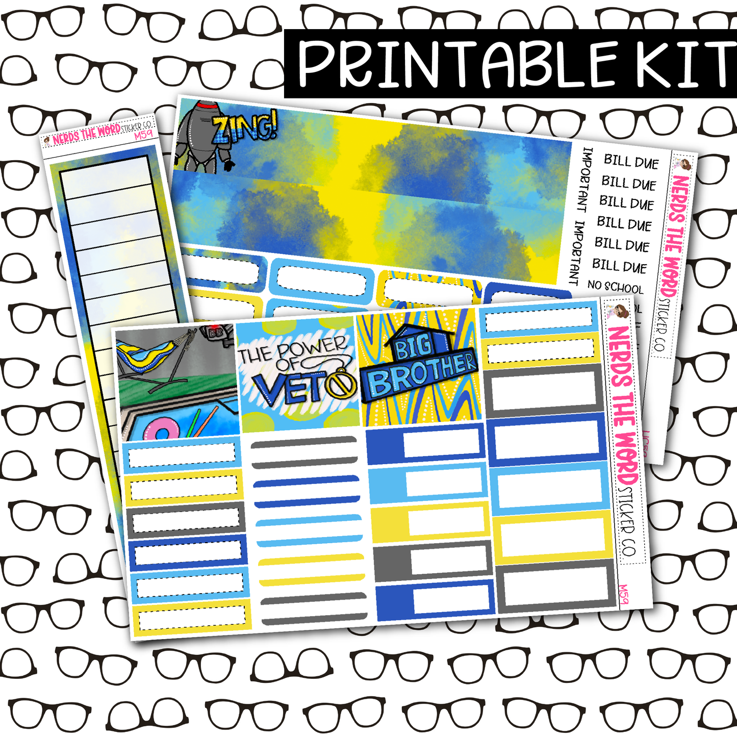 PRINTABLE Big Brother Monthly Kit - Choose your Size