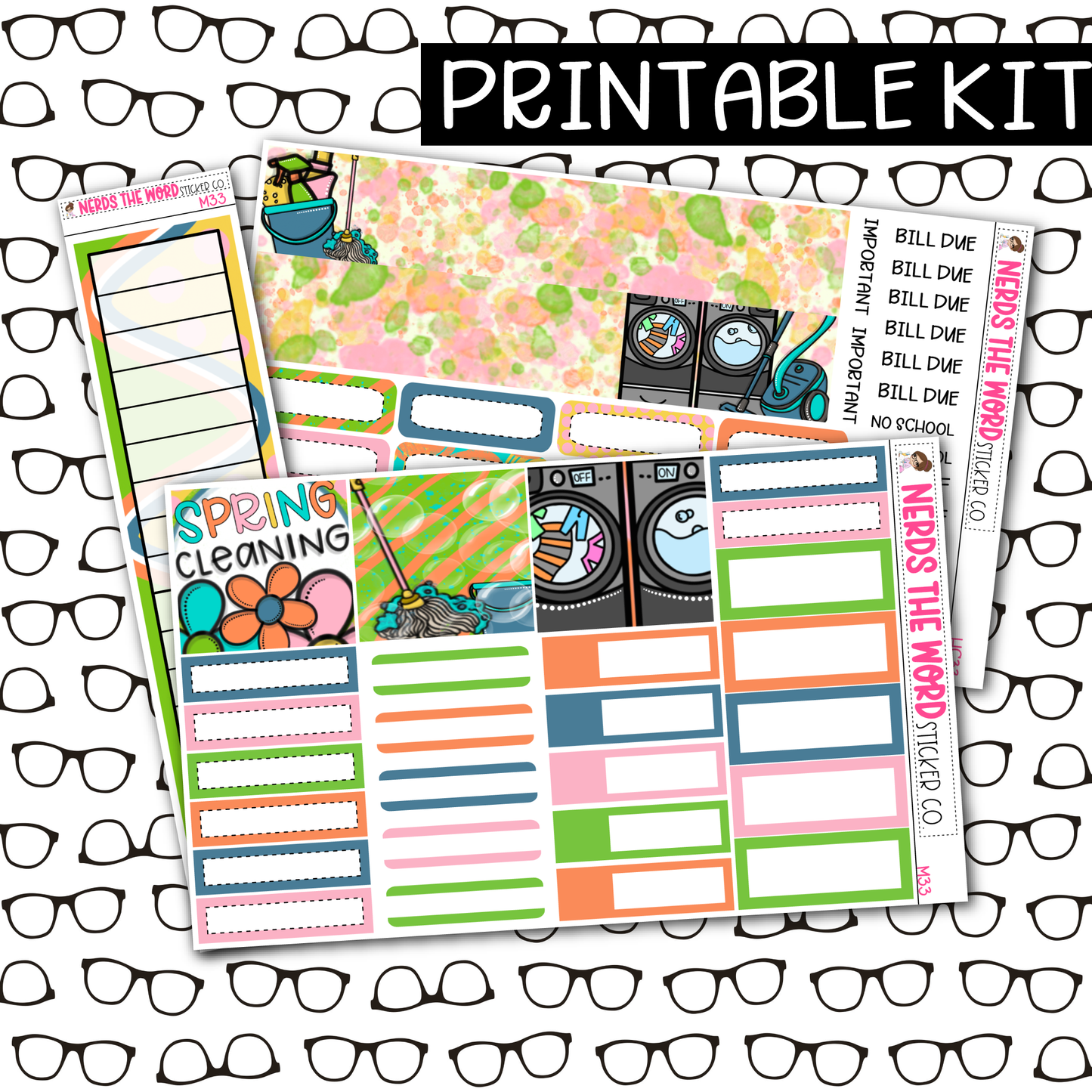 PRINTABLE Spring Cleaning Monthly Kit - Choose your Size
