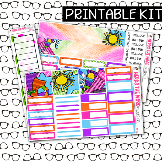 PRINTABLE Water Park Weekly Kit - Choose your Size