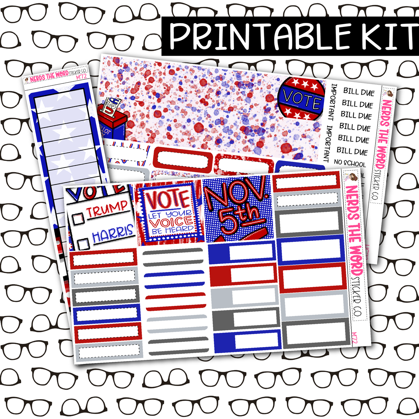 PRINTABLE VOTE Monthly Kit - Choose your Size