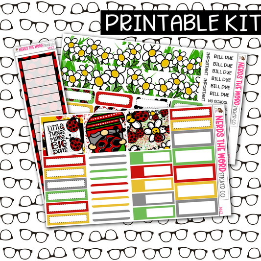 PRINTABLE Ladybug Gnomes Monthly Kit - Choose your Size