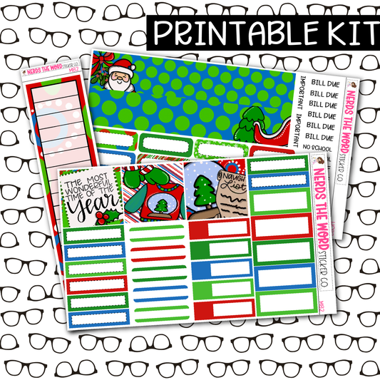 PRINTABLE Cute Christmas Monthly Kit - Choose your Size